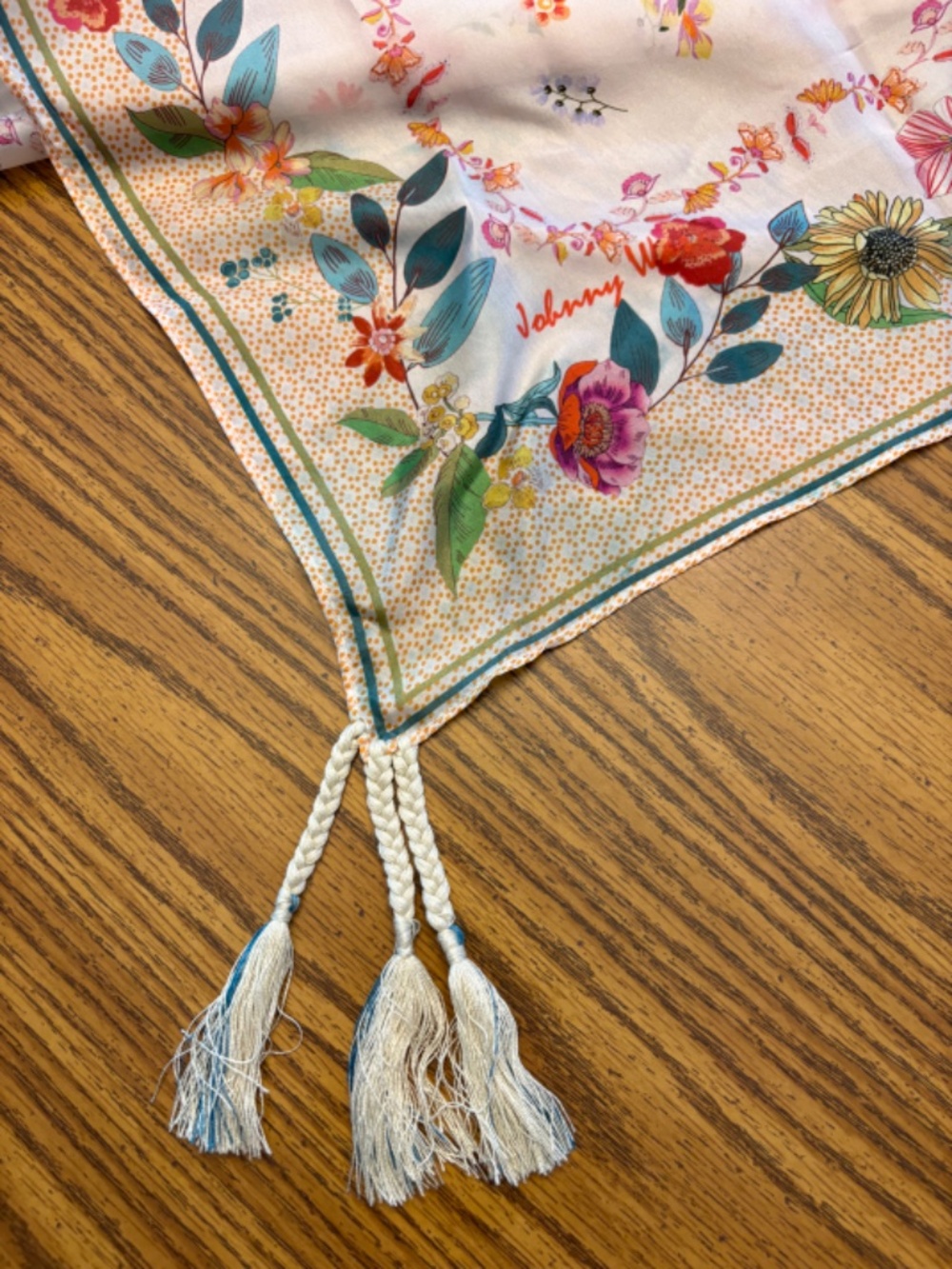Johnny Was Nani Silk Scarf - Beautiful Bohemian Floral Print - Picture 10 of 13